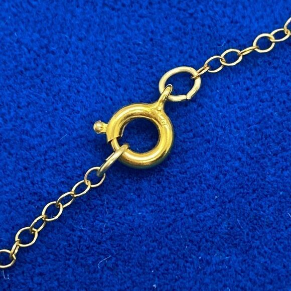 💛 14k GF Blue & White Crystal Circles Necklace & Earring Set - Picture 3 of 4